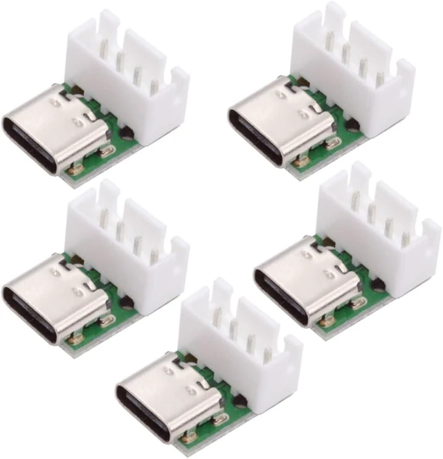 Main image of cablecc 5pcs USB2.0 Pinout DC 5V Power DIY OEM Type C Female Socket Connector to 4Pin Pitch=2.54mm Wafer Socket Vertical