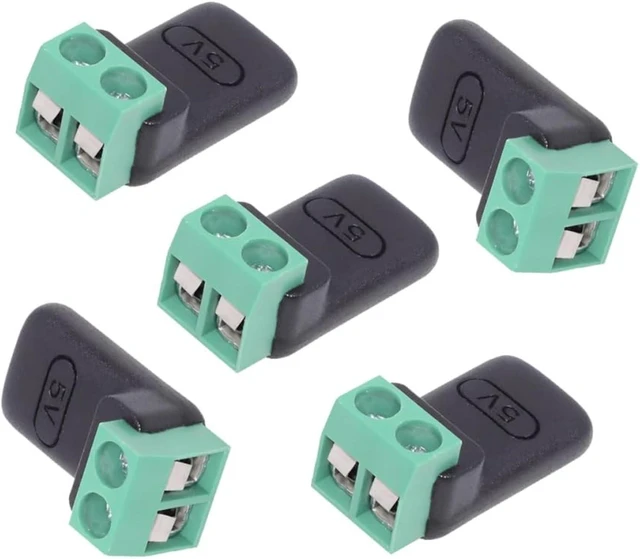 Main image of cablecc 5pcs/Set DIY OEM Repair Solderless Connector Type-C Female Socket OTG Connector to 2Pin Terminal Output DIY OEM DC 5V Power