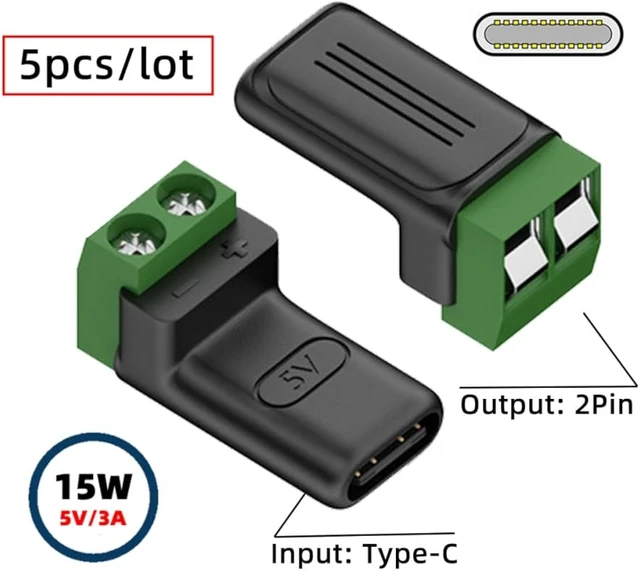 Alt view image 2 of 7 - cablecc 5pcs/Set DIY OEM Repair Solderless Connector Type-C Female Socket OTG Connector to 2Pin Terminal Output DIY OEM DC 5V Power