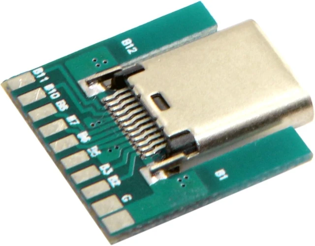 Main image of cablecc DIY 24pin USB 3.1 Type C Female Socket Connector SMT Type with PC Board