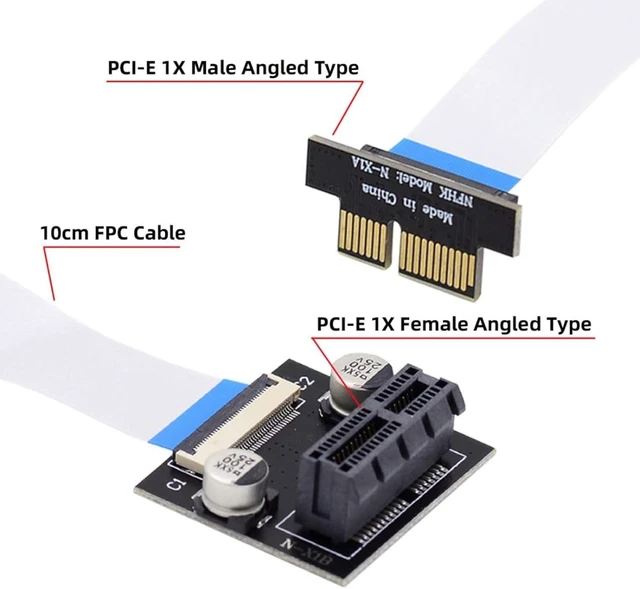 Alt view image 2 of 7 - chenyang PCI-E X1 Extension Adapter PCI Express X1 Low Profile Angled Riser Card Extender Relocate Adapter