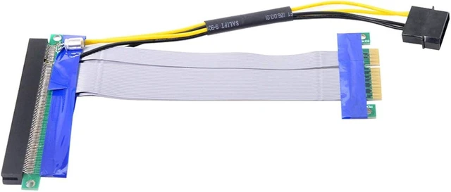 Alt view image 6 of 7 - cablecc PCI-E Express 4X to 16x Flex Cable Extender Converter Riser Card Adapter with 4pin Power 15cm