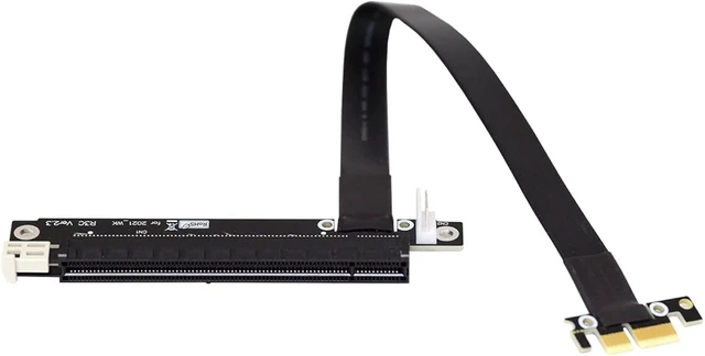 Alt view image 7 of 7 - Cablecc PCI-E Gen3.0 1x to 16x Riser Cable 30cm PCI-Express PCI-E X16 Extender Right Angled Elbow Design (0.3M)