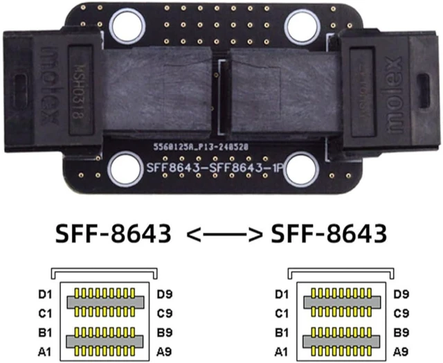 Alt view image 4 of 7 - cablecc Mini SAS HD PCI-Express 4.0 SFF-8643 Female to SFF-8643 Female PCBA Coupler Extender Adapter