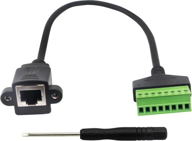 Main image of XMSJSIY RJ45 8P8C Female to 8 Pin Screw Terminal Adaptor, Cat5/6/7 Ethernet Extender, CCTV DVR Network Signal Extension