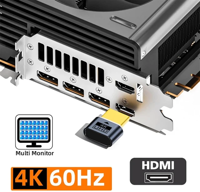 Alt view image 2 of 7 - cablecc 4K HDMI 1.4 Virtual Display Adapter DDC EDID Dummy Plug Headless Ghost Display Emulator HDTV 4K@60Hz
