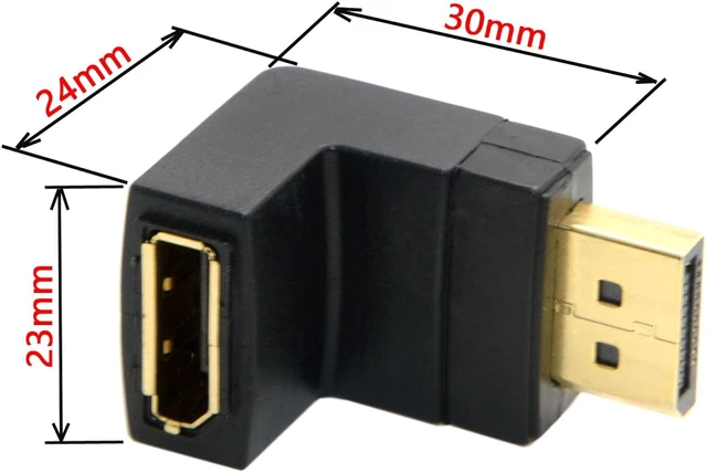 Alt view image 2 of 7 - chenyang Up & Down Angled 90 Degree DP DisplayPort Male to Female Extension Adapter 4K 60hz