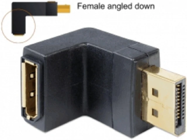 Alt view image 3 of 7 - chenyang Up & Down Angled 90 Degree DP DisplayPort Male to Female Extension Adapter 4K 60hz