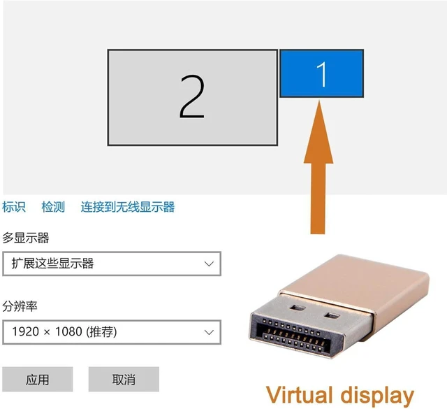 Alt view image 3 of 7 - chenyang CY USB-C Type-C Adapter Displayport Virtual Display Adapter Type-C USB-C DDC EDID Dummy Plug Headless Ghost Display Emulator 1920x1080p@60Hz