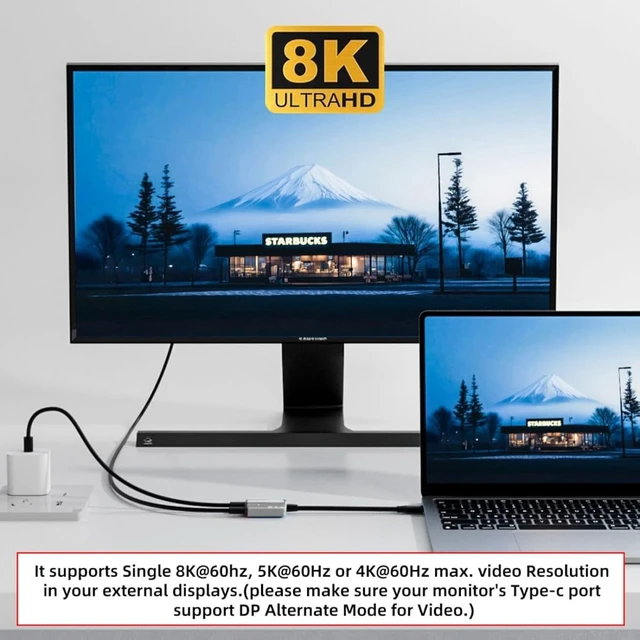Alt view image 4 of 7 - chenyang 3.94 Inch AR Glass 2 in 1 Adapter,USB C 1 to 2 Data Charging Splitter Support USB 2.0/8K@60Hz PD100W Compatible with Switch/Steam Deck/Rog Ally/Phone/Tablet White