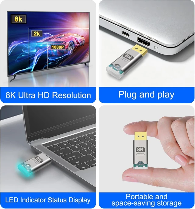 Alt view image 3 of 7 - XMSJSIY 8K DP Dummy Plug Display EDID Emulator DisplayPort Virtual Monitor