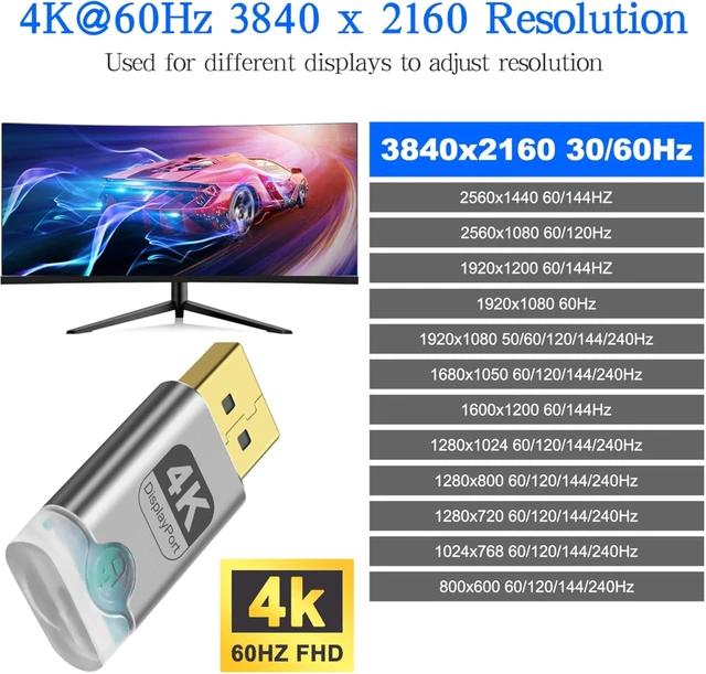 Alt view image 4 of 7 - XMSJSIY 4K DP Dummy Plug DisplayPort Display EDID Emulator Headless Ghost