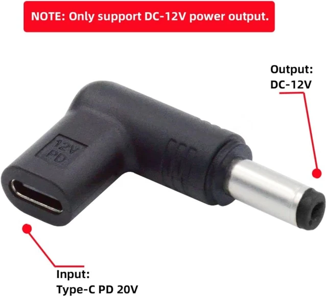 Alt view image 2 of 7 - chenyang USB C to DC 12V Adapter,USB 3.1 Type C Female to DC 5.5x2.1mm 12V Plug Adapter PD Emulator Trigger