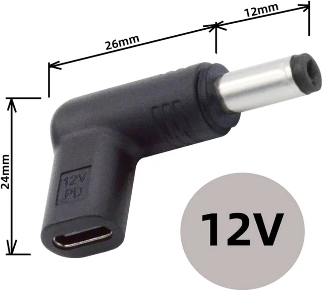 Alt view image 5 of 7 - chenyang USB C to DC 12V Adapter,USB 3.1 Type C Female to DC 5.5x2.1mm 12V Plug Adapter PD Emulator Trigger