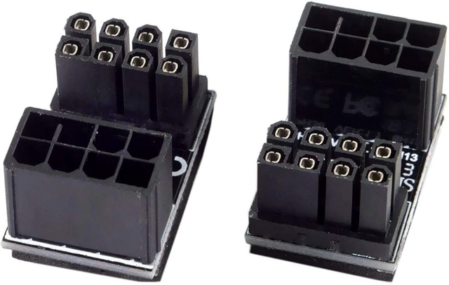 Main image of cablecc ATX 8Pin Female to 8pin Male 180 Degree AngledPower Adapter for Desktops Graphics Card