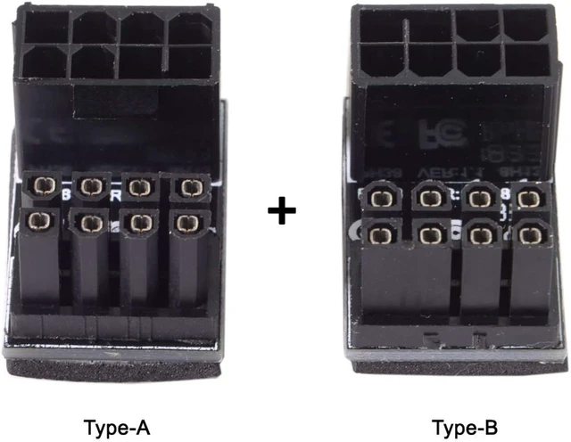 Alt view image 2 of 7 - cablecc ATX 8Pin Female to 8pin Male 180 Degree AngledPower Adapter for Desktops Graphics Card