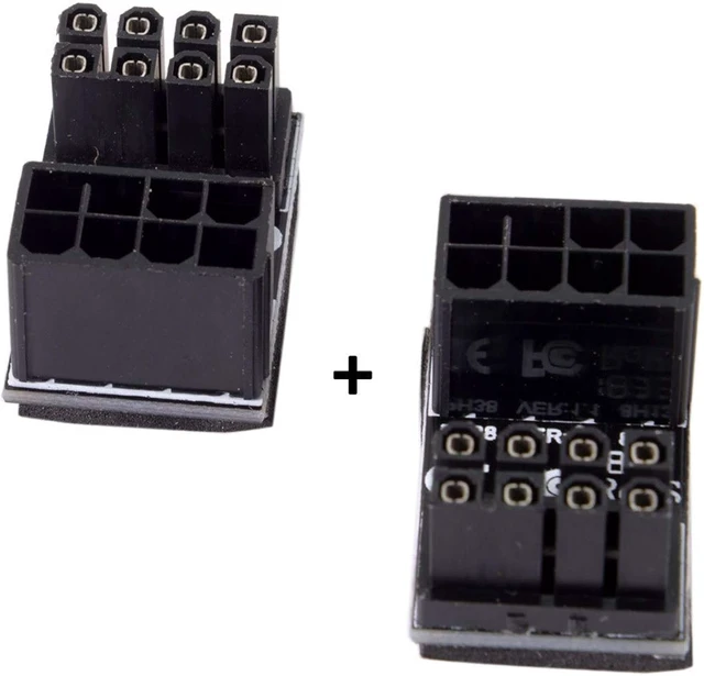 Alt view image 4 of 7 - cablecc ATX 8Pin Female to 8pin Male 180 Degree AngledPower Adapter for Desktops Graphics Card