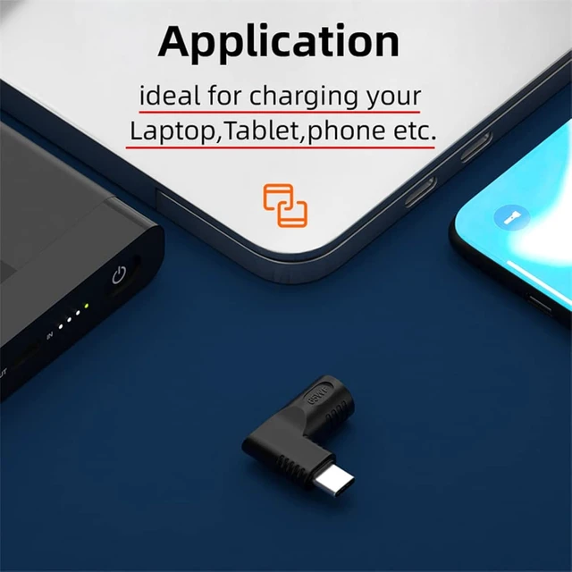 Alt view image 4 of 7 - cablecc 7.4x5.0mm Input DC Jack to Type-C USB-C Power Plug Charge Angled 90 Degree Adapter for Laptop Phone