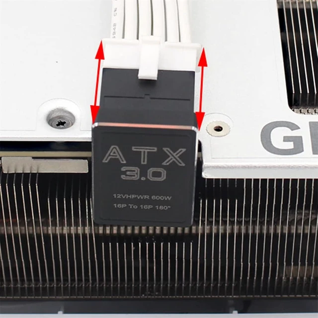 Alt view image 3 of 7 - cablecc 12VHPWR 16Pin 12+4P Male to Female PCI-E 5.0 Power Modular ATX3.0 Adapter Down Angled 360 Degree for 4080 5090TI Graphics Card