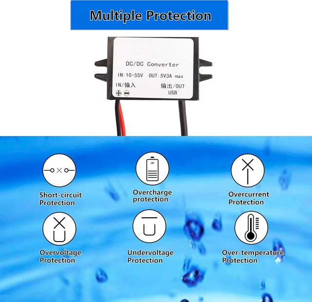 Alt view image 5 of 7 - XMSJSIY 12V 36V 48V to 5V USB Step-Down Converter DC Buck Module Adapter