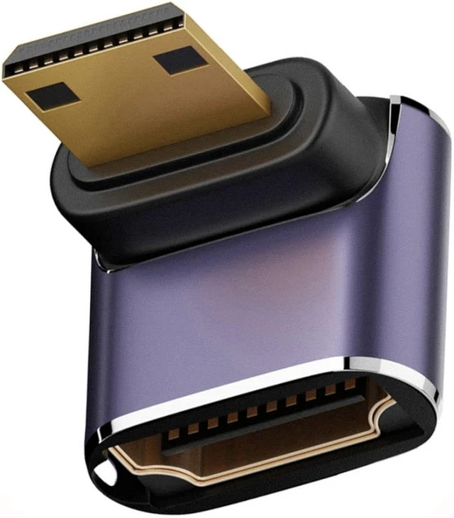 Alt view image 7 of 7 - chenyang Mini HDMI 2.1 Converter Adapter,Mini HDMI Male to HDMI Female 90 Degree Down Angled UHD Extension Converter Adapter
