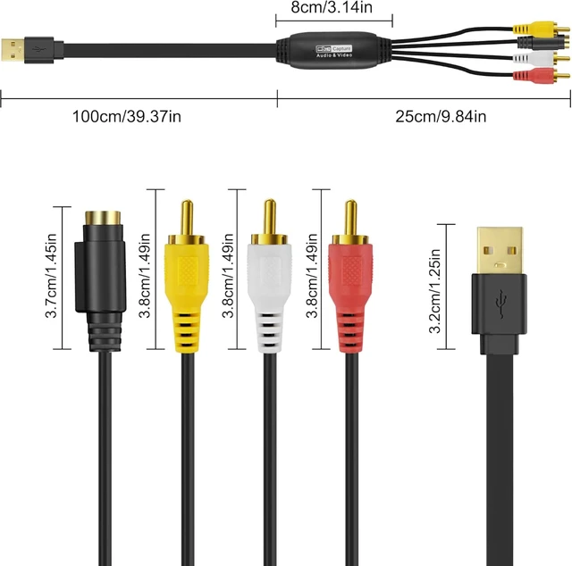 Alt view image 2 of 7 - XMSJSIY USB 2.0 Audio Video Capture Card (S-Video+3 RCA Male to USB)