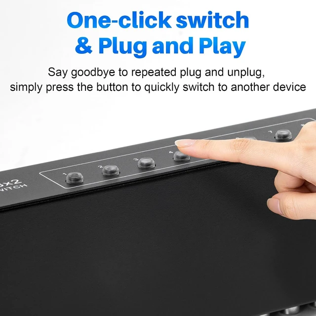 Alt view image 5 of 7 - 8-Way Composite AV RCA Switcher, 8 in 2 Out Automatic Switch Box