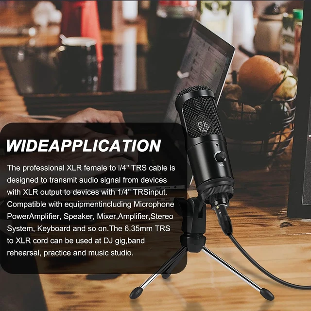 Alt view image 6 of 7 - XMSJSIY 1/4"6.35mm TRS to Dual XLR Y Splitter Stereo Audio Cable-0.5M/1.6FT