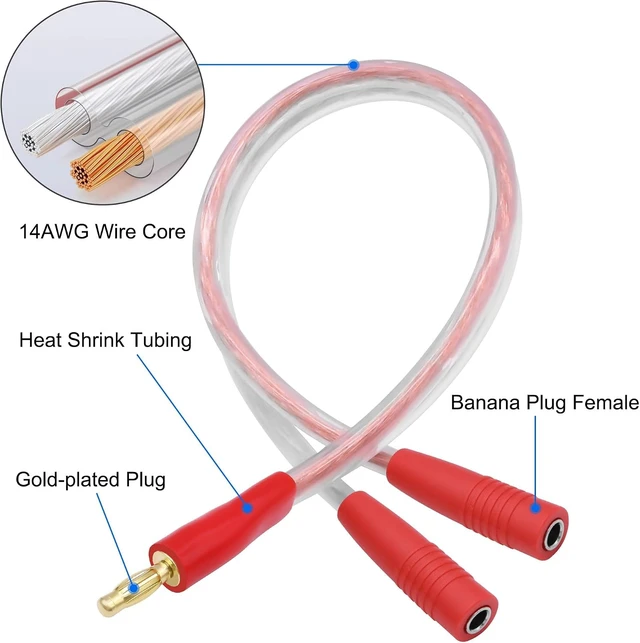 Alt view image 3 of 7 - XMSJSIY 4mm Banana Plug Male to Dual Female Splitter 1 to 2 Audio Extension