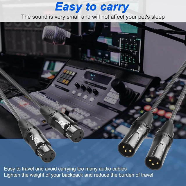 Alt view image 6 of 7 - XMSJSIY 2 Channel XLR Audio Snake 3Pin XLR Male to Female Splitter-2M/6.5FT