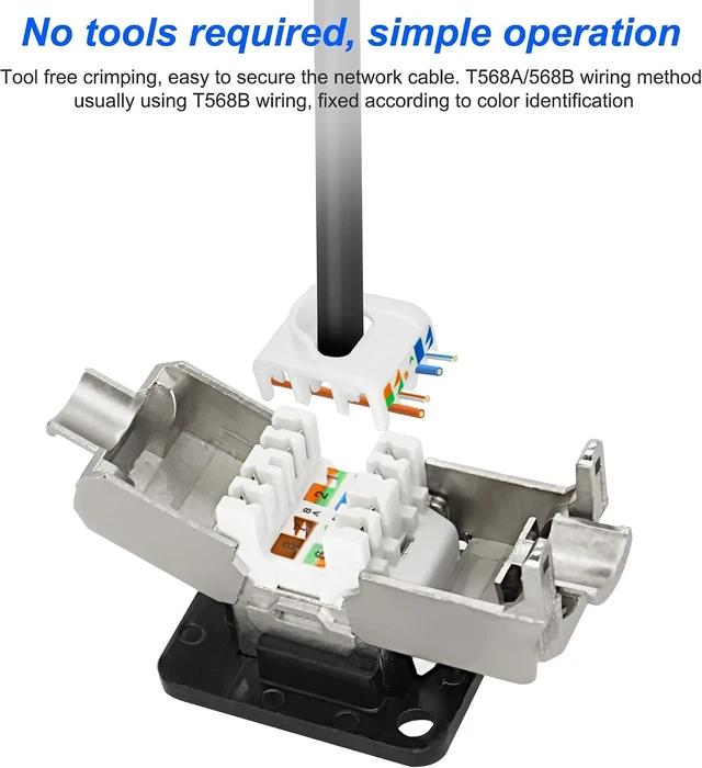 Alt view image 4 of 7 - XMSJSIY CAT6A D-Type Panel Mount Connector Shielded RJ45 CAT6A Coupler