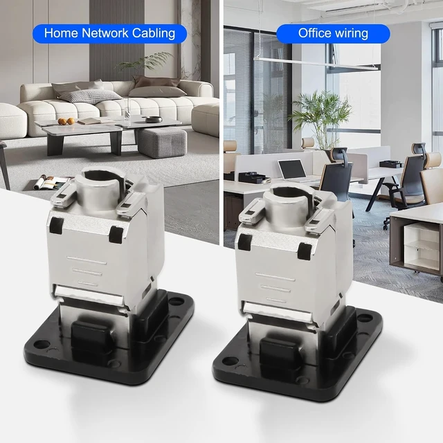Alt view image 5 of 7 - XMSJSIY CAT6A D-Type Panel Mount Connector Shielded RJ45 CAT6A Coupler