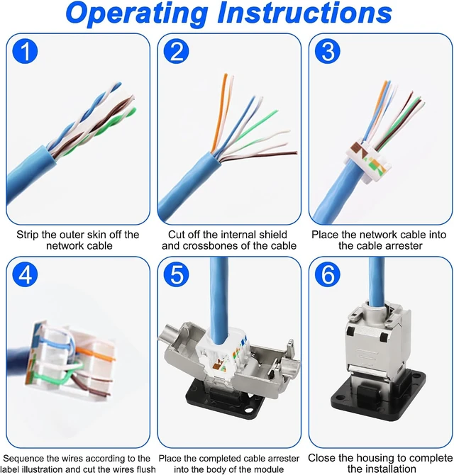 Alt view image 6 of 7 - XMSJSIY CAT6A D-Type Panel Mount Connector Shielded RJ45 CAT6A Coupler
