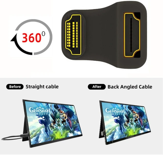 Alt view image 3 of 7 - chenyang 2 Pack HDMI Male to HDMI Female 8K@60Hz 4K@120Hz 180 Degree Angled Converter Connector Adapter