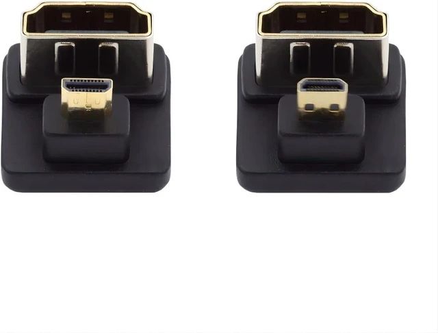 Main image of chenyang 2 Pack Micro HDMI Male to HDMI Female 4K@60Hz 180 Degree Angled Converter Connector Adapter