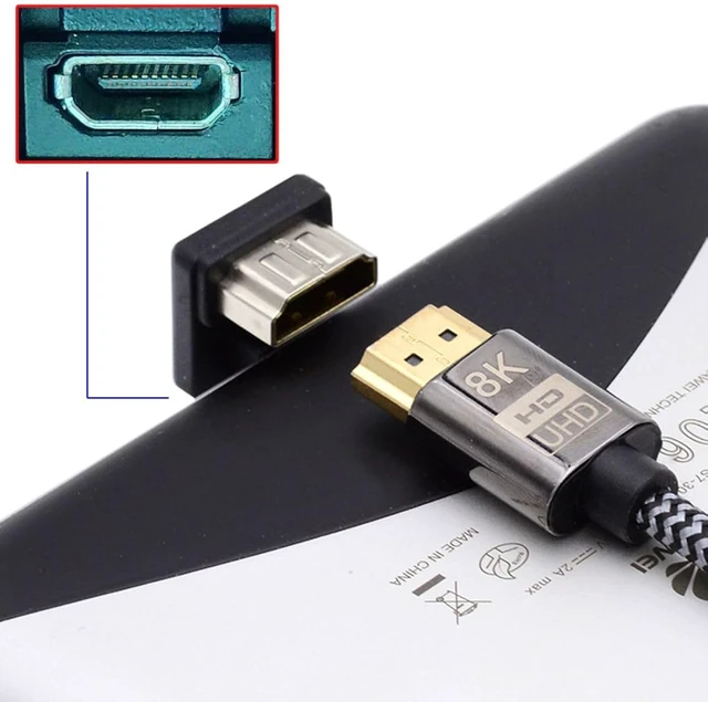 Alt view image 7 of 7 - chenyang 2 Pack Micro HDMI Male to HDMI Female 4K@60Hz 180 Degree Angled Converter Connector Adapter