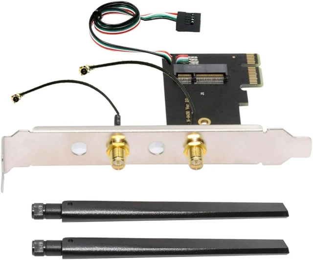 Alt view image 7 of 7 - ChenYang PCI-E X1 to NGFF A+E/E-Key Wireless Network Card PCI Express Expansion Card Adapter with Dual Antenna for Wifi5 Wifi6 Wifi6E,Bluetooth 5.3(USB Port),Supports Windows 11/10
