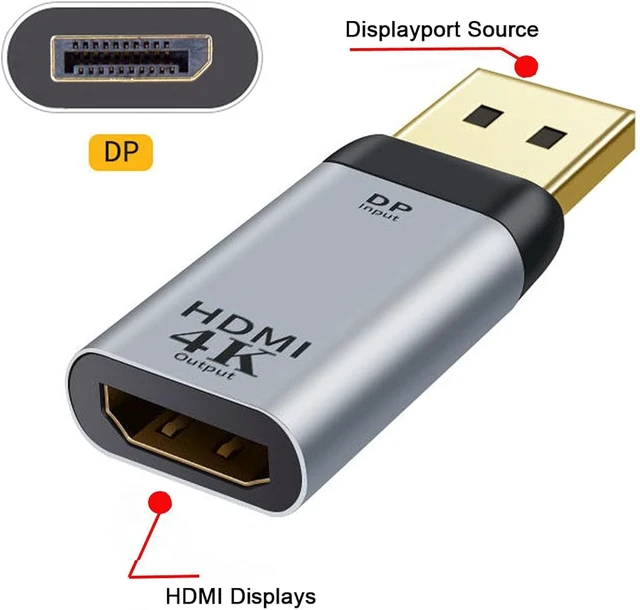 Alt view image 2 of 7 - cablecc DisplayPort DP Source to HDMI Sink Displays 4K@60hz Ultra HD Converter Adapter for Laptop HDTV