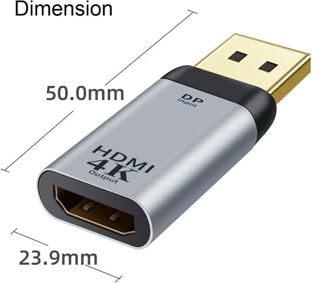 Alt view image 4 of 7 - cablecc DisplayPort DP Source to HDMI Sink Displays 4K@60hz Ultra HD Converter Adapter for Laptop HDTV