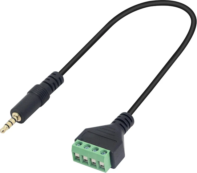 Alt view image 2 of 7 - 3.5mm Terminal Block Cable 1/8 Inch TRRS Stereo Solderless Screw Terminal