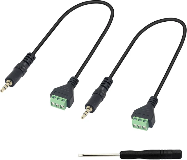 Alt view image 6 of 7 - 3.5mm Terminal Block Cable 1/8 Inch TRRS Stereo Solderless Screw Terminal