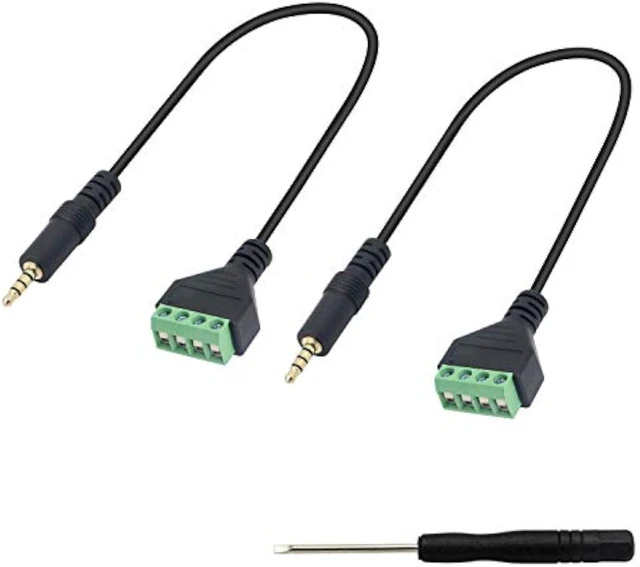 Alt view image 7 of 7 - 3.5mm Terminal Block Cable 1/8 Inch TRRS Stereo Solderless Screw Terminal