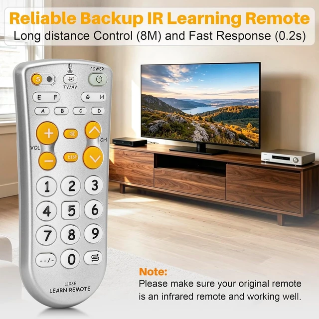 Alt view image 4 of 7 - Universal IR Learning Remote for TV/VCR/SAT/CBL/DVB/DVD/CD/AMP/HI-FI/Tuner