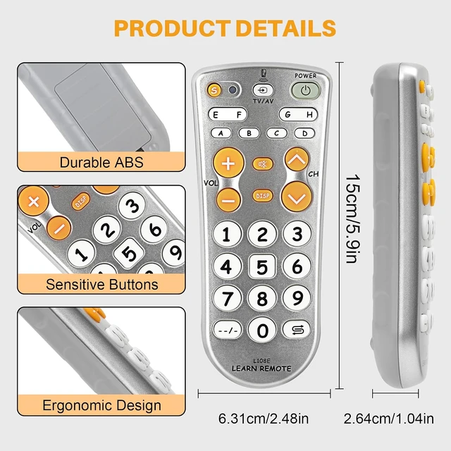 Alt view image 6 of 7 - Universal IR Learning Remote for TV/VCR/SAT/CBL/DVB/DVD/CD/AMP/HI-FI/Tuner