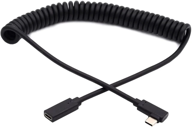 Main image of cablecc USB-C Keyboard Mouse Stretch Coiled Cable for Gaming Keyboard Type-C Male to Female Extension Power & Data Cable