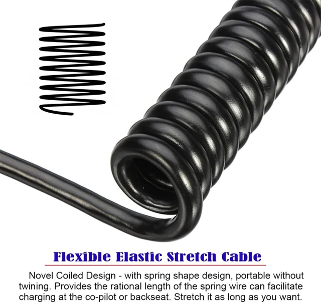 Alt view image 4 of 7 - cablecc USB-C Keyboard Mouse Stretch Coiled Cable for Gaming Keyboard Type-C Male to Female Extension Power & Data Cable