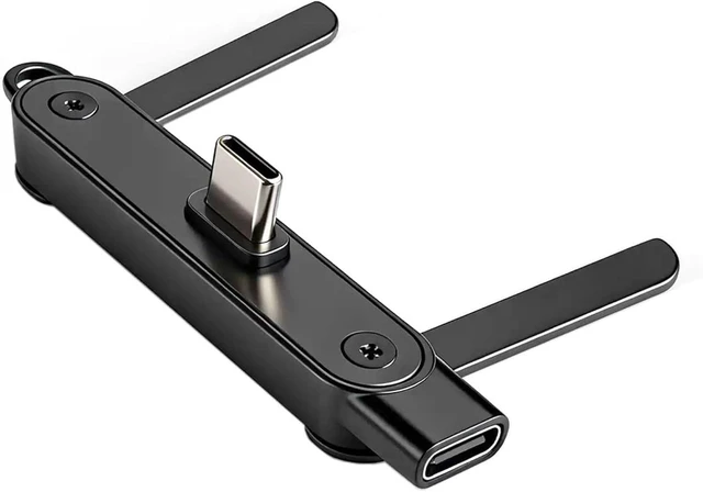 Main image of chenyang USB C 2 in 1 Invisible Folding Stand Charging Adapter,USB 2.0 Type C Male to Female PD 15W/240W Fast Charging Adapter Compatible with iPhone 17
