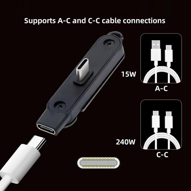Alt view image 4 of 7 - chenyang USB C 2 in 1 Invisible Folding Stand Charging Adapter,USB 2.0 Type C Male to Female PD 15W/240W Fast Charging Adapter Compatible with iPhone 17