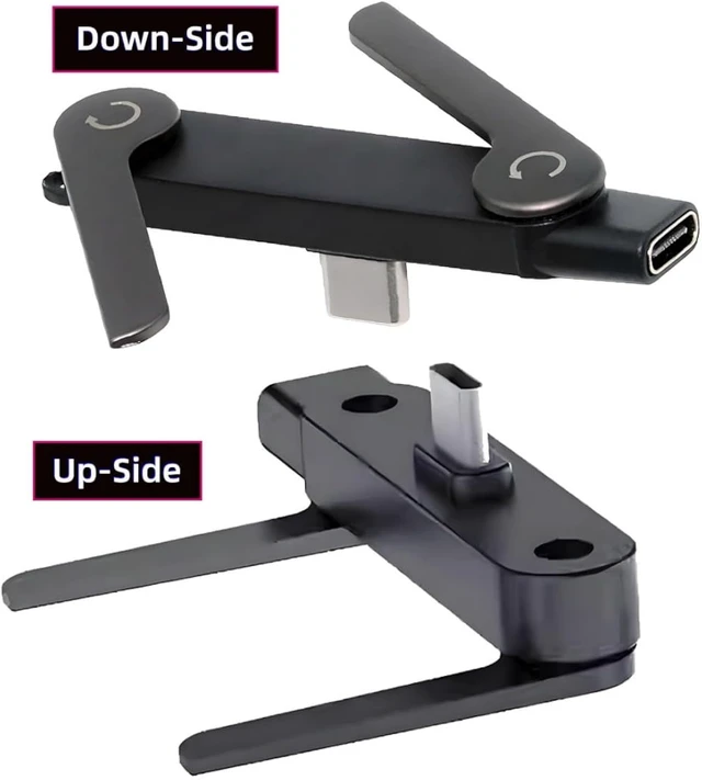 Alt view image 7 of 7 - chenyang USB C 2 in 1 Invisible Folding Stand Charging Adapter,USB 2.0 Type C Male to Female PD 15W/240W Fast Charging Adapter Compatible with iPhone 17