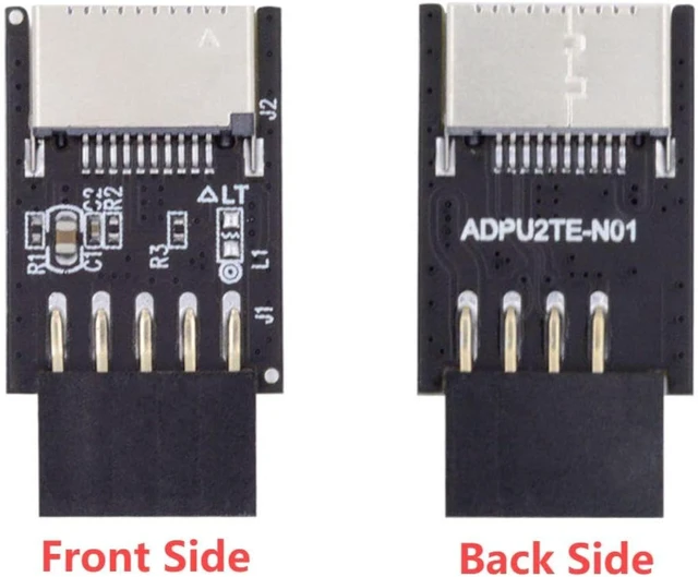 Alt view image 5 of 7 - chenyang USB 2.0 9Pin Male to USB 3.1 Type E Key-A Female Front Panel Socket to 9Pin Mainboard Header Extension Adapter
